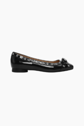 Eyelets Bow Ballerina Naplack S2755 - Black - Ganni - Sort 38