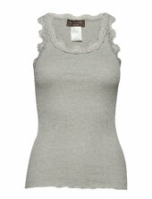 Rwbabette Silk Sl U-neck Long Lace Rosemunde Grey