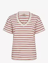 Mmnani V-ss Stripe Tee Mos Mosh Red