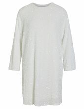 Viaria L/s O-neck Open Back Dress/ka Vila White