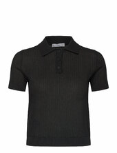 Openwork Knitted Polo-neck Sweater Mango Black
