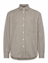 Relaxed Long Sleeved Shirt - Grey/beige Check Garment Project Beige
