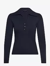 Larry V Neck Polo Top French Connection Navy