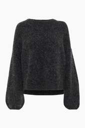 Gzalpha Slit Pullover - Charcoal Melange - Gestuz - Grå S