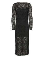 Geometric-pattern Openwork Dress Mango Black
