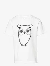 Regular Big Owl T-shirt - Gots/vega Knowledge Cotton Apparel White