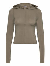 Slim Fit Lyocell Zip Hoodie Weekday Khaki