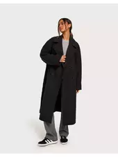 Only Onlwembley L/s Ovsize Coat Pnt Noos Lange Frakker Dark Grey Melange