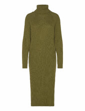 Yasmavi Knit Midi Rollneck Dress Noos Yas Green