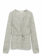 Slfsia Ras Ls Knit Belt Cardigan Selected Grey