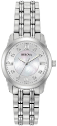 Bulova Dameur 96p179 Diamond Hvid/stål Ø30 Mm