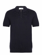 Slhflorence Ss Knit Zip Polo Ex Selected Homme Navy