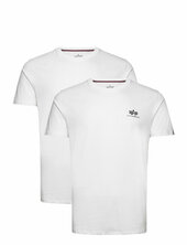 Basic T Small Logo 2 Pack Alpha Industries White