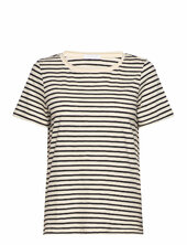 T-shirt With Stripes - Mid Sleeve Coster Copenhagen Beige