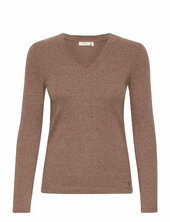 Dagnaiw Melange V-neck Ls Inwear Beige