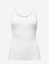 Rwbabette Sl Deep Back Lace Top Rosemunde White