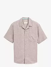 Structured Cotton Linen Shirt Tom Tailor Beige