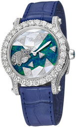 Chopard Dameur 274425-1001 Happy Sport Grøn/læder Ø40 Mm