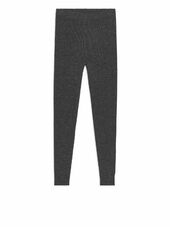 Ribbed Wool Blend Leggings - Grey