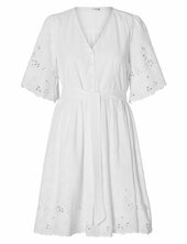 Slfdahlia Ss Short Broderi Dress Noos Selected Femme White
