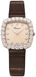 Chopard Dameur 13a386-5107 L Heure Du Diamant Rosa Guldfarvet/læder