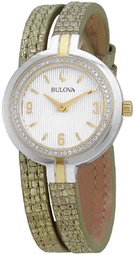 Bulova Dameur 98r278 Rhapsody Hvid/læder Ø30 Mm