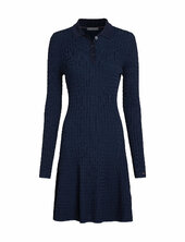 Rayon Cable F&f Ls Midi Dress Tommy Hilfiger Navy