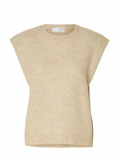 Slflulu Sl Knit Vest Selected Beige