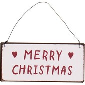 Metalskilt M/ Tråd Og "merry Christmas" Tekst - Ib Laursen