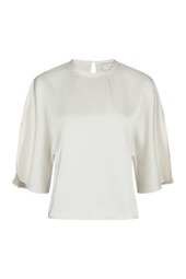 Neo Noir - Bluse - Liora Heavy Sateen Blouse - Pearl