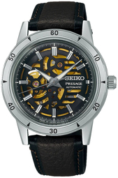 Seiko Herreur Ssa461j1 Presage Sort/læder Ø39.5 Mm