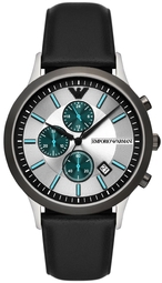 Emporio Armani Herreur Ar11473 Renato Sølvfarvet/læder Ø43 Mm