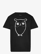 Regular Big Owl T-shirt - Gots/vega Knowledge Cotton Apparel Black