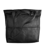 BemÆrk: Kollektionsprøve. Style Rwanda I Flot Sort Læder. Perfekt Shopper, Ferie - Og Strandtaske I Letvægtslæder