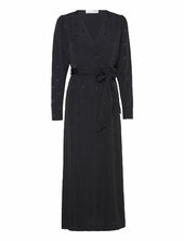 Slfludwika Ls Ankle Satin Dress B Selected Black