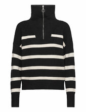 Vmsaba Stripe Ls Highneck Blouse Ga Vero Moda Black