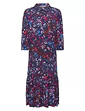 Patterned Button Front Dress Esprit Casual Navy