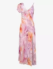 Floral-print Dress With Asymmetrical Straps Mango Pink