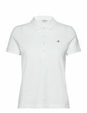 Slim Sheild Cap Sleeve Pique Polo Gant White