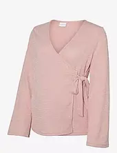 Mllaurie Tess Ls Wrap Top 2f Mamalicious Pink