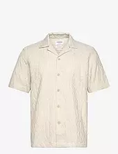 Textured Shirt S/s Lindbergh Cream